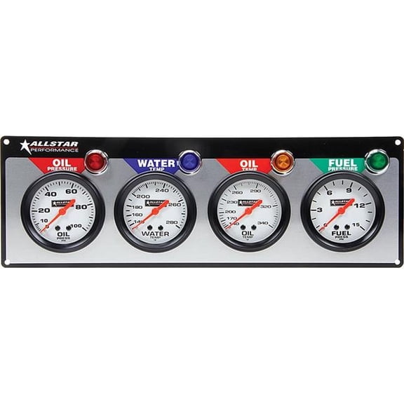 Oil Pressure, Water & Oil Temperature & Fuel Pressure 4 Gauge Panel
