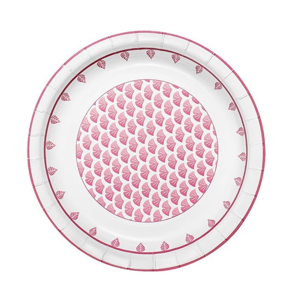 Oil Proof Disposable Plates, Thickened Round Paper Tableware Dinner Plates Waterproof Party Serving Plates Fruit Snack Tray Eco Style Event Use Convenient Cleanup Table Plates