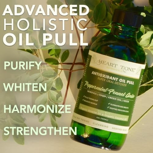 Oil Pulling Super Oral Conditioner with Cold Pressed Sesame, Neem, Moringa, & Coconut Oil for Teeth & Gum Health - 18 Botanical Extracts, CoQ10 & Vitamins, Refreshing Anise & Peppe