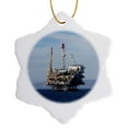 thumbnail image 1 of 3drose, Oil Rig in the Channel Island Near Ventura California., 3 inch Snowflake Porcelain Ornament, 1 of 7