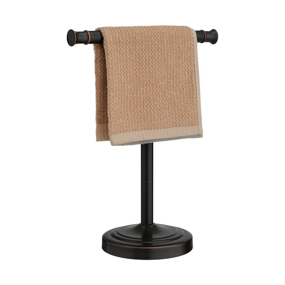 Oil Rubbed Bronze 13 Inch T-Shaped Free Standing Towel Stand for Bathroom Kitchen Vanity Countertop