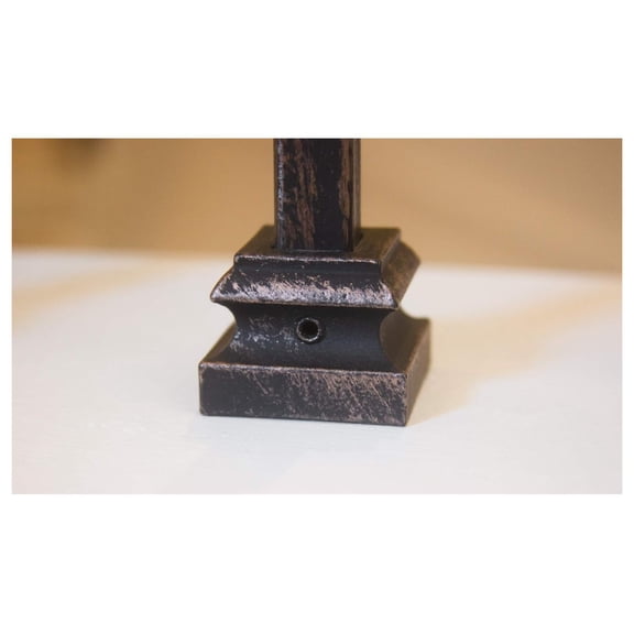Oil Rubbed Bronze 16.3.19 Flat Base Shoes for 1/2 inch Square Iron Balusters for Stair Remodel, Box of 10