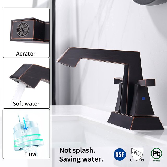 Oil Rubbed Bronze 2Handle Bathroom Sink Faucet 4 Inch Centerset