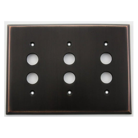 Oil Rubbed Bronze 3 Gang Push Button Light Switch Switchplate