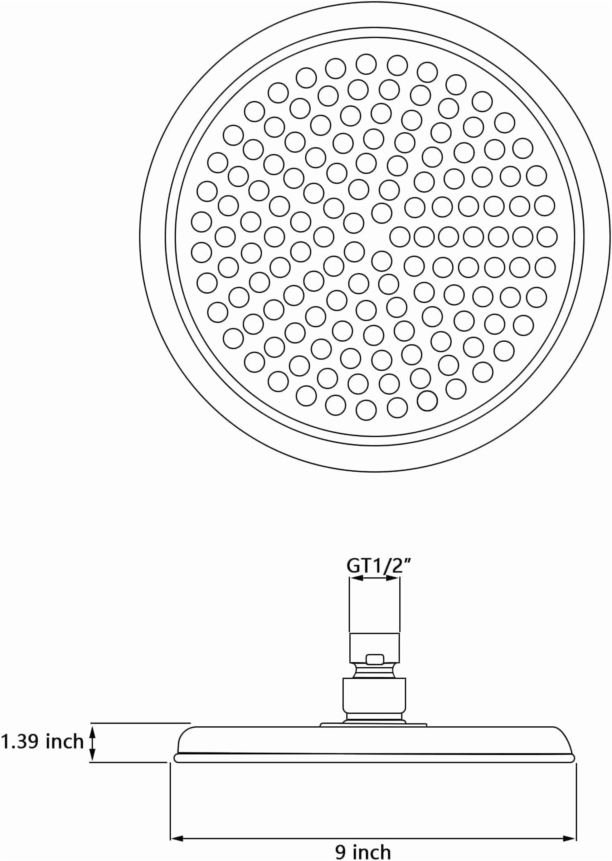 Oil Rubbed Bronze Antique Shower Head Replacement, 9 Inch Round Rain Rainfall Showerhead Made of 304 Stainless Steel Vintage High Pressure Waterfall Shower Heads with Silicone Nozzle