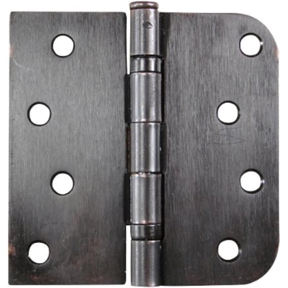 4 Inch with 5/8 Inch Square Radius Heavy-Duty Steel Ball Bearing Door Hinges Oil Rubbed Bronze 2 Pack