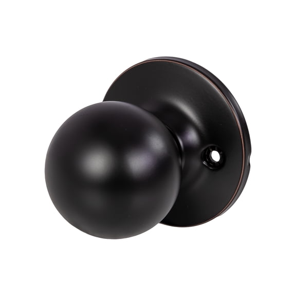 Oil Rubbed Bronze Ball Dummy Door Knob, Non-Turning Closet and French Door Knob, Adjustable Backset