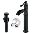 thumbnail image 1 of Oil Rubbed Bronze Bathroom Sink Faucet 1Handle Tall Waterfall Vessel Mixer Drain, 1 of 12