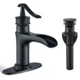 thumbnail image 1 of Oil Rubbed Bronze Bathroom Sink Faucet 1Hole Vanity Basin Mixer Tap Pop up Drain, 1 of 14