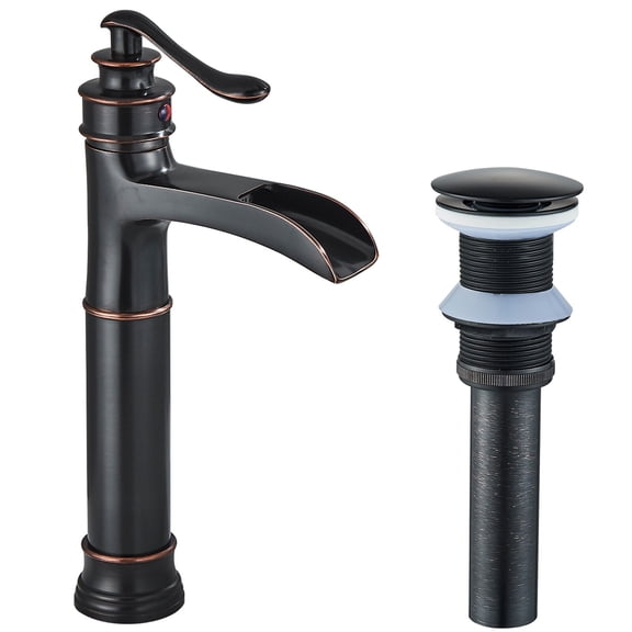 Oil Rubbed Bronze Bathroom Sink Faucet Single Handle Vessel Mixer Tap With Drain
