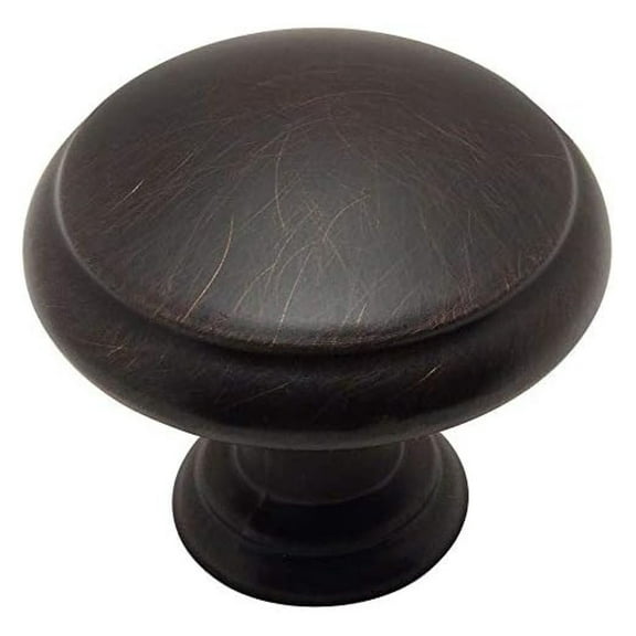 Oil Rubbed Bronze Cabinet Knobs 25 Pack - 1-3/16" Mushroom Knobs - Kitchen & Bathroom Hardware - Durable Metal Pulls