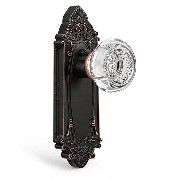 Oil Rubbed Bronze Crystal Door Knob Vintinterior Lock Set