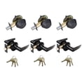 thumbnail image 1 of Matte Black Entry Door Handle Combo Lock Set with Deadbolt and 12 KW1 Keys Total (3-Pack, Keyed Alike), 1 of 12