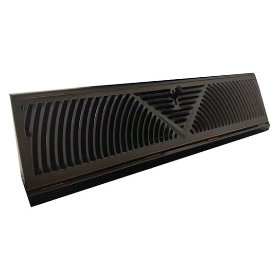 Oil-Rubbed Bronze Finish Baseboard Register (15 Inch, Oil Rubbed Bronze)