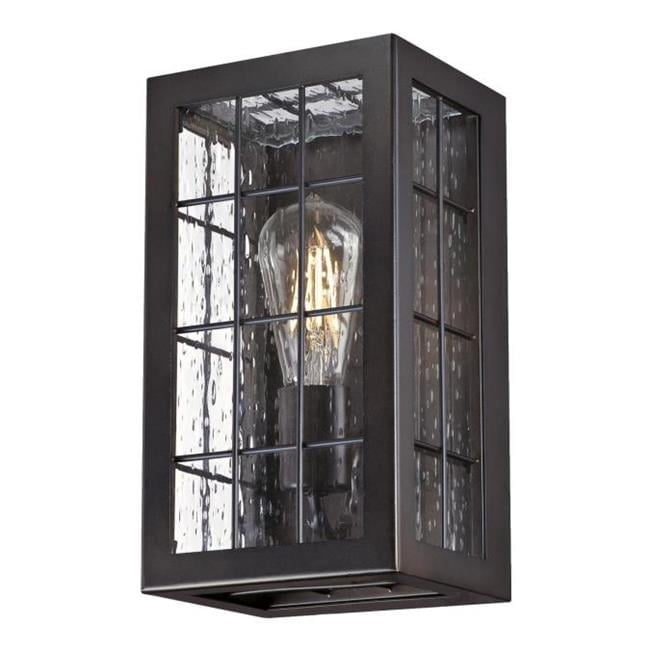 Z-Lite 534M-RBRZ Armstrong Outdoor Wall Light – Aluminum Frame, Bronze Finish, Clear Water Glass Shade