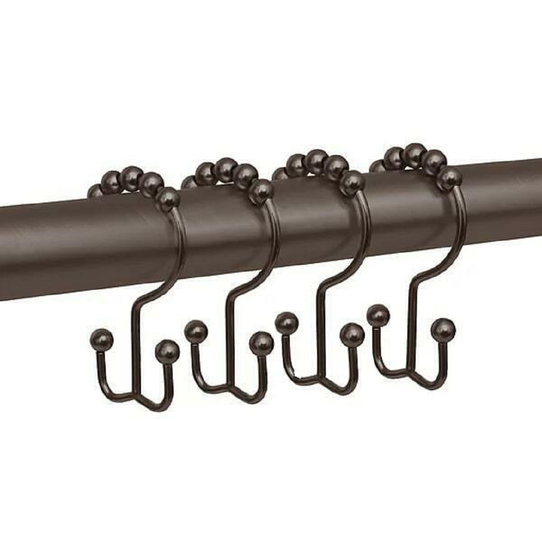 Oil Rubbed Bronze Double Glide Shower Curtain Hooks Set