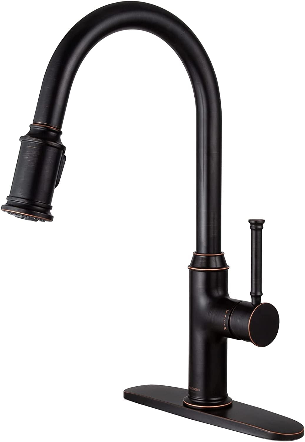Oil Rubbed Bronze Kitchen Faucet with Pull Down Sprayer, Lava Odoro ...