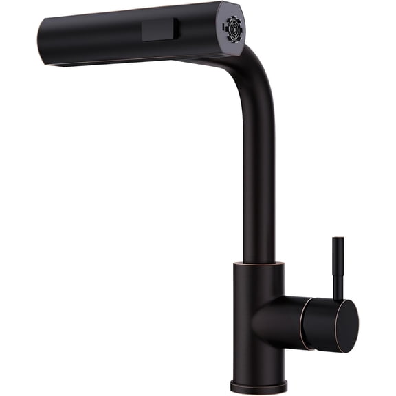 Oil Rubbed Bronze Kitchen Faucet with Pull Down Sprayer, Waterfall 15 High Single Handle Kitchen Sink Faucets