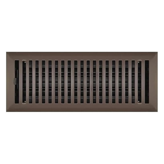 Oil Rubbed Bronze Plated Steel Contemporary Register for Floor/Wall Use - 4" x 12"