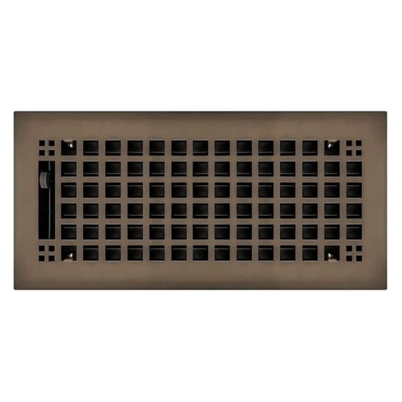 Oil Rubbed Bronze Plated Steel Rockwell Register for Floor/Wall Use - 4" x 10"