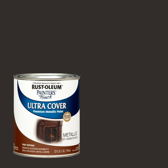 Oil Rubbed Bronze, Rust-Oleum Painter's Touch Ultra Cover Satin Metallic, Quart, 2 Pack