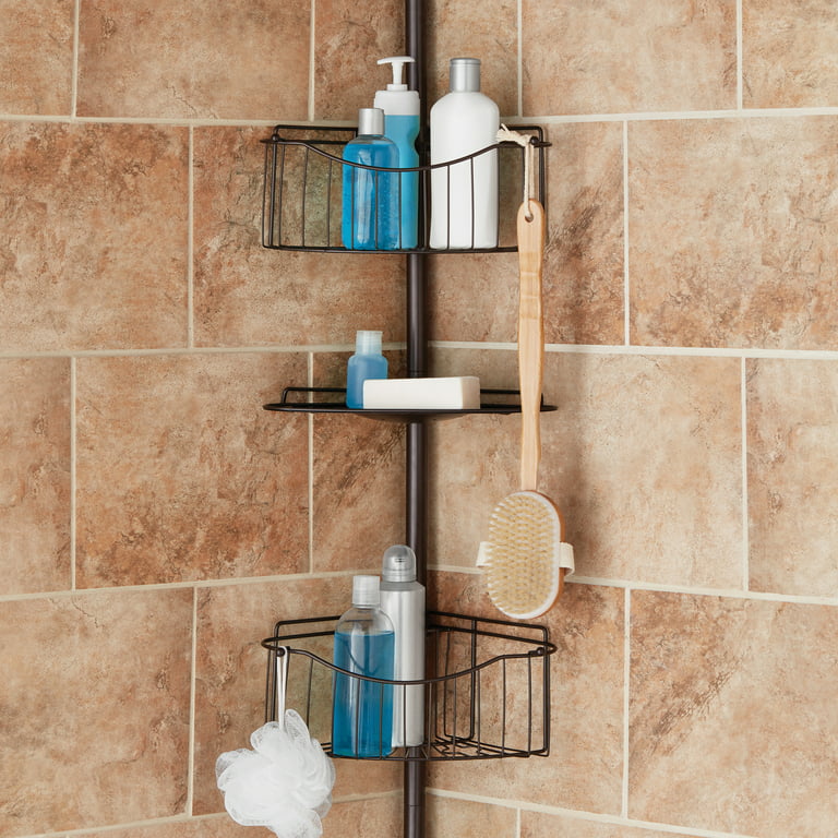 Mainstays Over-the-Shower Caddy, 2 Shelves, Oil-Rubbed Bronze