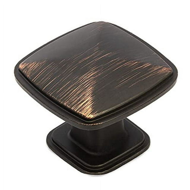 Oil Rubbed Bronze Square Kitchen Cabinet Knobs - 10 Pack of Drawer Handles Hardware