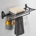 thumbnail image 1 of Oil Rubbed Bronze Toilet Paper Holder with Towel Rack - Rustproof Stainless Steel Bathroom Hardware, 1 of 8