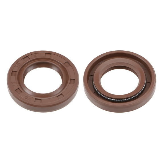 Oil Seal 17mm Inner Dia 30mm OD 5mm Thick Fluorine Rubber Double Lip Sealing 2Pcs
