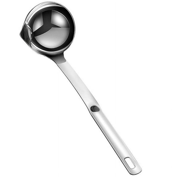 Oil Seperator Spoon, Stainless Steel Oil Filter Spoon Soup with Long Handle Oil Soup Cooking Strainer Filter Soup Ladle