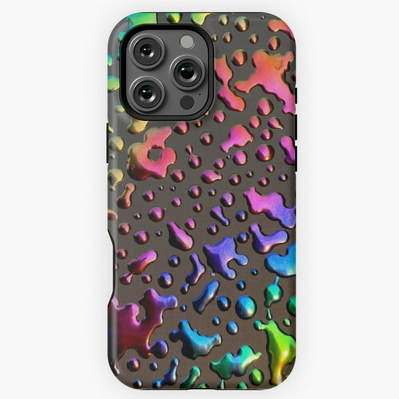 Oil Slick Raindrops Abstract Art Phone Case Compatible iPhone 17 through 11 Pro Max