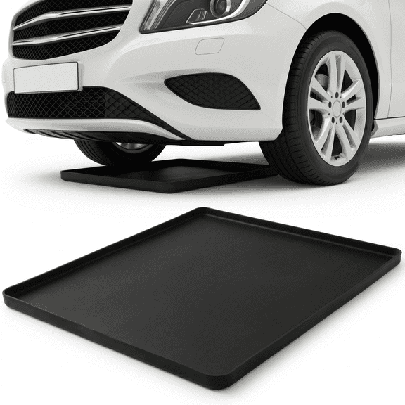 Oil Spill Mat for Under Car  Heavy-Duty Silicone Garage Floor Drip Tray with Raised Edges  Leak-Proof Driveway Protection Pad for Automotive and Industrial Use