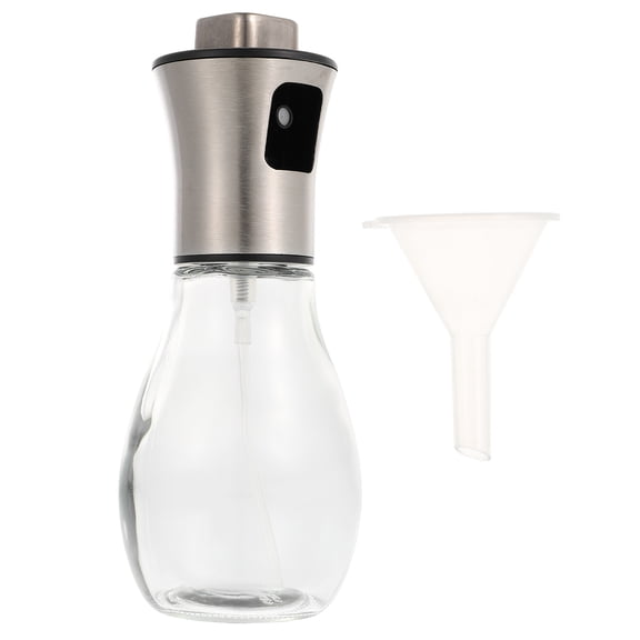 Oil Spray Bottle 2 Pack Sprayer for Cooking Transparent Dispenser Glass Stainless Steel