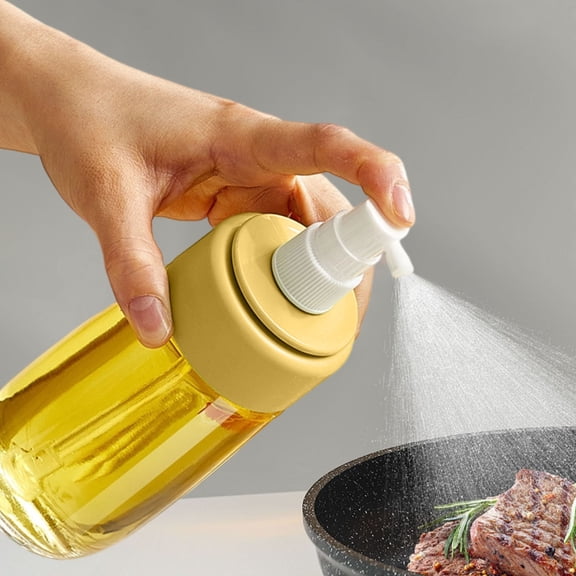 Oil Spray Bottle | Atomizer Dispenser for Cooking Oil and Soy Sauce | Glass Kitchen Oil Mister with Fine Mist Nozzle | 220ml Refillable Container for Healthy Low Fat Cooking