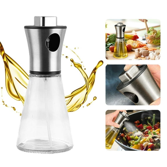 Oil Sprayer for Cooking, 100 ml Oil Sprayer Fine Mist Olive Oil Sprayer, Olive Oil Spray Bottle Cooking Oil Sprayer, Oil Dispensers Spray Bottles Olive Oil Dispenser Bottle Kitchen Gadgets -B Silver