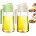 thumbnail image 1 of Oil Sprayer for Cooking, 2 in 1 Olive Oil Dispenser Bottle for Kitchen, 16oz/470ml Premium Glass Oil Bottle, Food-grade Oil Mister for Air Fryer, Salad, Frying, BBQ (White+Green), 1 of 7