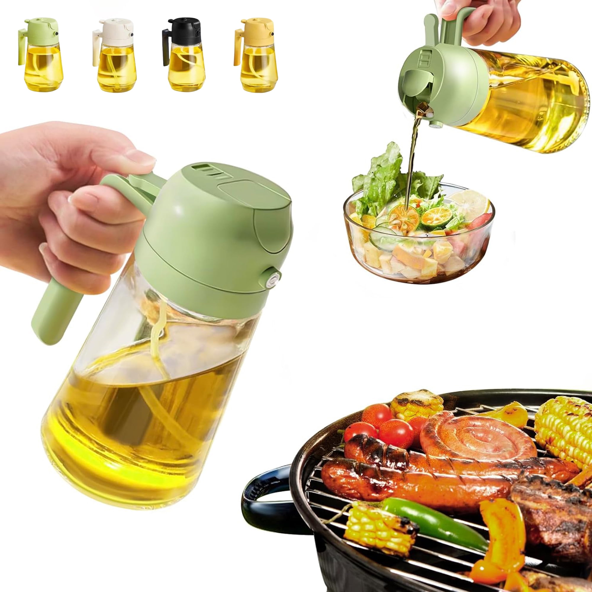 Oil Sprayer for Cooking, 2 in 1 Olive Oil Dispenser Bottle for Kitchen