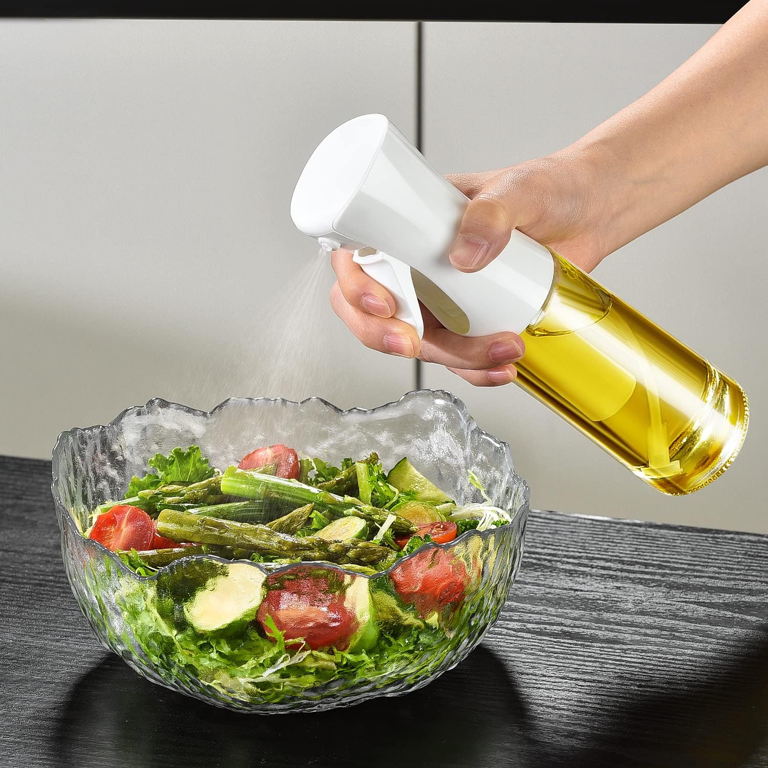Oil Sprayer for Cooking, 200ml Glass Olive Oil Sprayer Mister, Olive Oil Spray Bottle, Kitchen