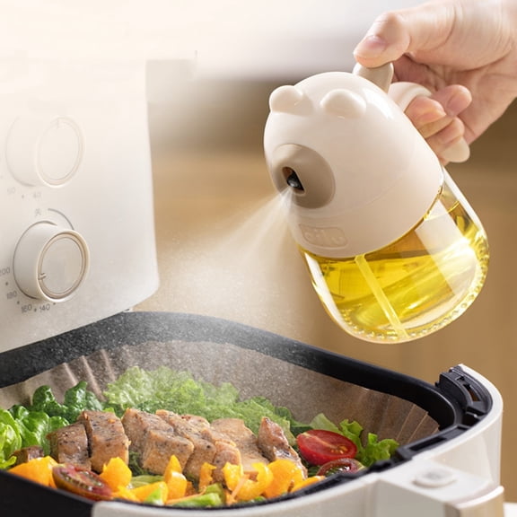 Oil Sprayer for Cooking, 300Ml/10 Oz Glass Oil Spray Bottle Kitchen Gadgets Continuous Sprayer with Portion Control for Air Fryer, Salad, Baking, Bbq,Chicken