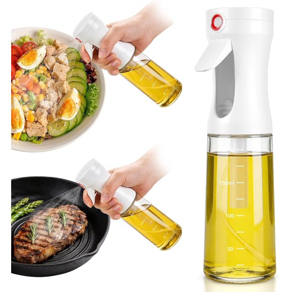 Oil Sprayer for Cooking,Glass Olive Oil Mister Spray Bottle,1g Per Press Portion Control,Patented Wide Fan Mist,Anti-Clog FilterReusable Oil Spritzer Dispenser for Air Fryer,Salad, BBQ, Grilling