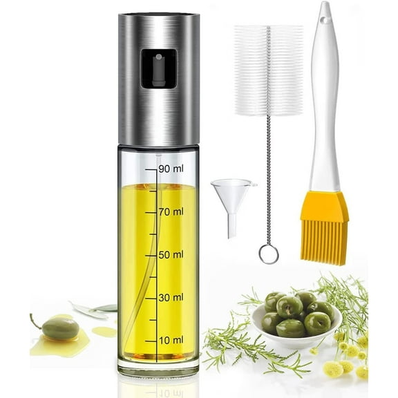 Oil Sprayer for Cooking, Olive Oil Spray Bottle for Kitchen 100ml Glass Olive Oil Sprayer Mister Oil Vinegar Spritzer Sprayer Glass Bottles for Cooking/Salad/Barbecue