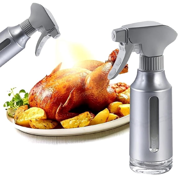Oil Sprayer for Cooking,Stainless Steel Olive Oil Mister for Air Fryer Frosted Oil Dispenser Bottles Fat Reduction Glass Oil Spray Pot 6.35oz(180ml) Capacity