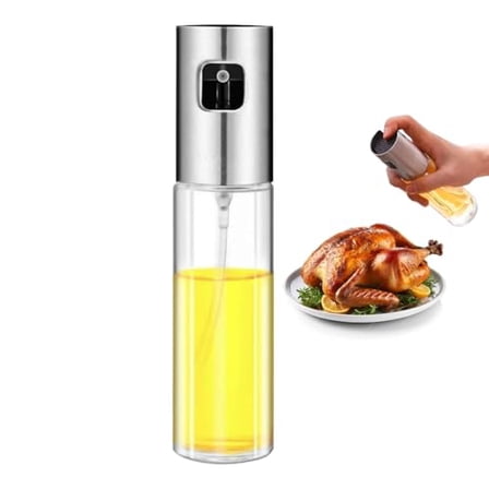 Oil Sprayer Mister - 100ml Stainless Steel Cooking Oil Sprayer Bottle for Air Fryer,BBQ,Salad,Baking,and Roasting - Refillable Oil,Vinegar,Sprayer for Kitchen Gadgets - Pack of 1