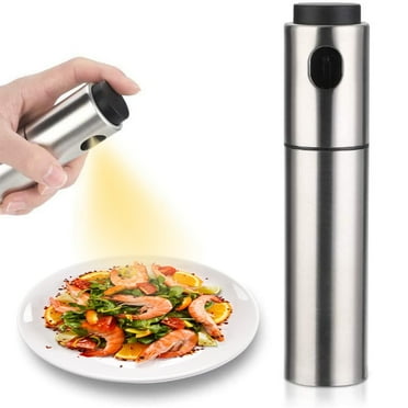 Oil Sprayer for Cooking, 100ml Stainless Steel Oil Spray Bottle, Durable Oil Sprayer Kitchen Gadgets for Baking, Air Fryer, BBQ (Silver, 1 Pack)