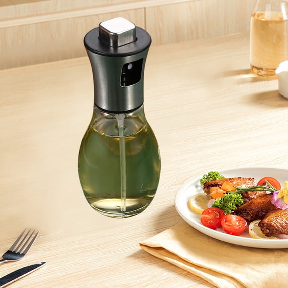 Oil Sprayer for Cooking, Press Type Olive Oil Spray Bottle, Glass Oil Mister with Even Spray for Kitchen, BBQ, Baking, and Outdoor Grilling