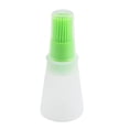 thumbnail image 1 of Oil Squeeze Bottle, Silicone Squeeze Bottle, Silicone Brush Cooking, 5 in Dispenser Bottle, Translucent Base, Green, 1 Pc, Home Cooking Tasks, 1 of 6