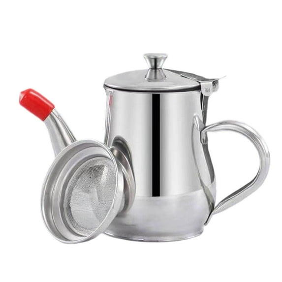 Oil Strainer Cooking Oil Pot Grease Keeper with Non-slip Base and Comfortable Handle for Household Kitchen Use