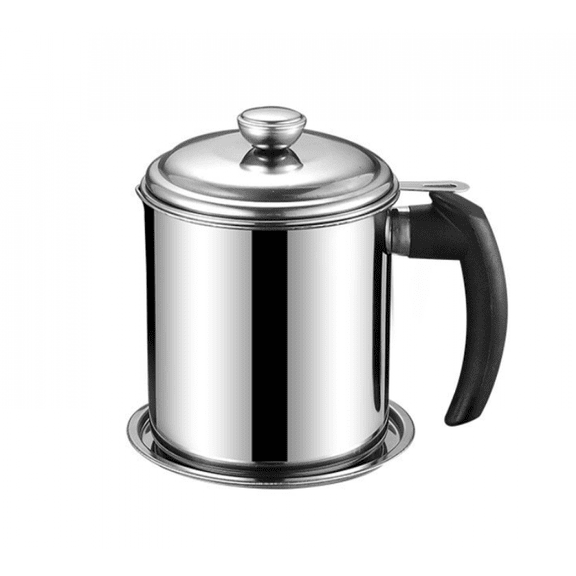 Oil Strainer Pot Grease Jug 2 L Stainless Steel Oil Storage Can Container With Fine Mesh Strainer Suitable For Storage Of Fry Oil And Food Grease