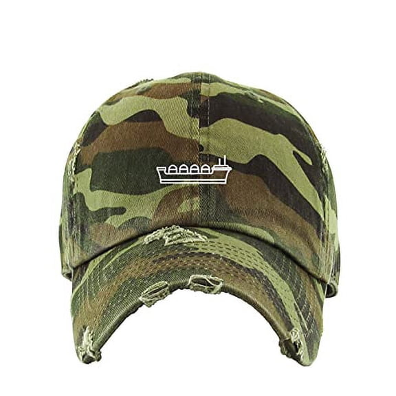Oil Tanker Ship Vintage Baseball Cap Embroidered Cotton Adjustable Distressed Dad Hat Camo