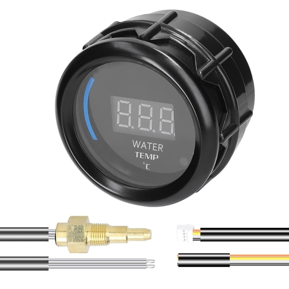 Oil Temperature Gauge,52mm Water Temperature 20-120 With Alarm Car Meter Led Meter Led Display With Alarm Function Oil Temperature 52mm Display 20-120 With Water Temperature Car Qisuo Black